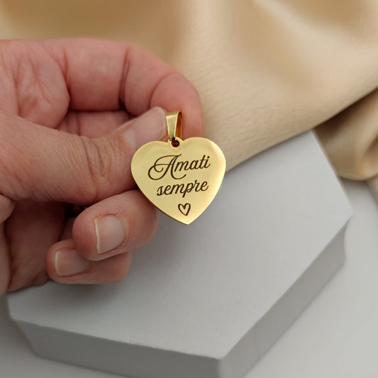 Ciondolo cuore gold PERSONALIZZABILE