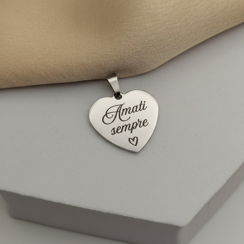 Ciondolo cuore silver PERSONALIZZABILE