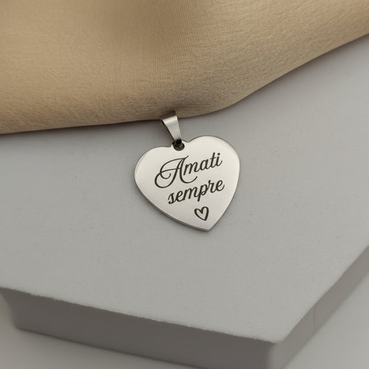 Ciondolo cuore silver PERSONALIZZABILE