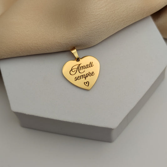 Ciondolo cuore gold PERSONALIZZABILE