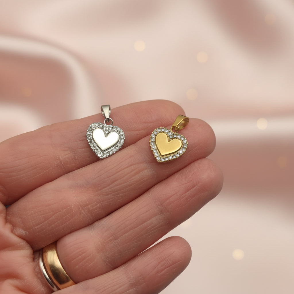 Ciondolo cuore zirconcini