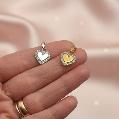 Ciondolo cuore zirconcini