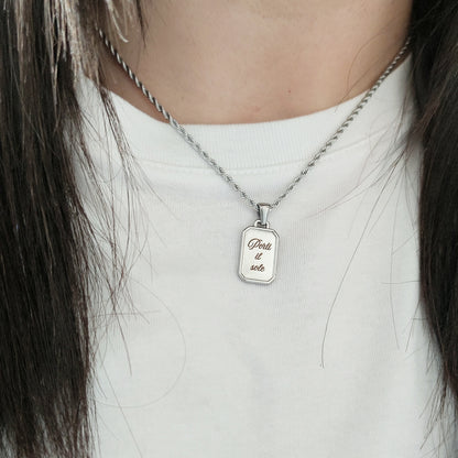 Ciondolo rettangolino silver PERSONALIZZABILE