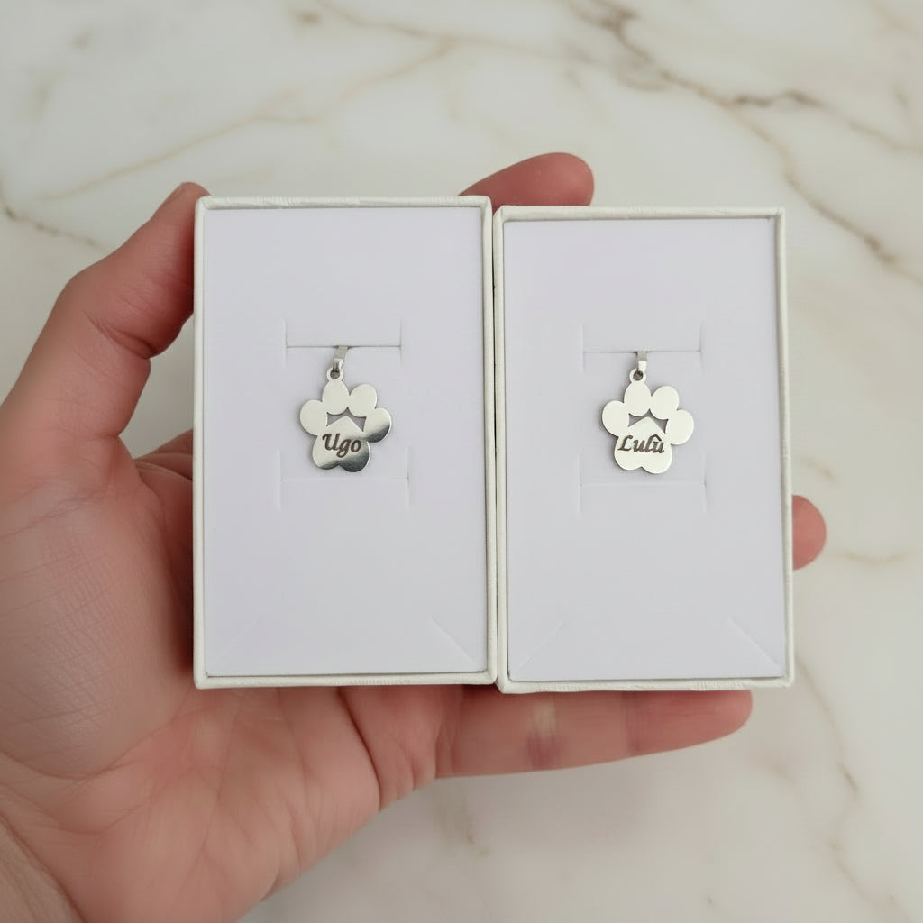Charm zampa lucida silver