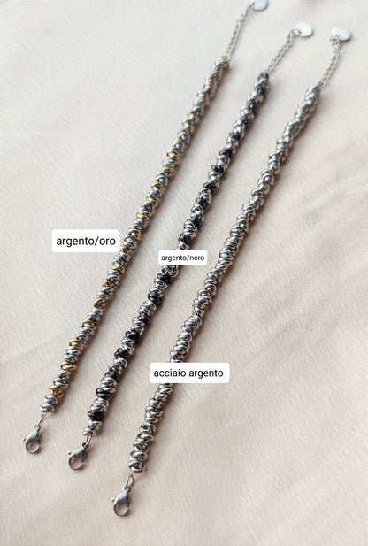 Bracciale nodini personalizzato da 1 a 3 charms