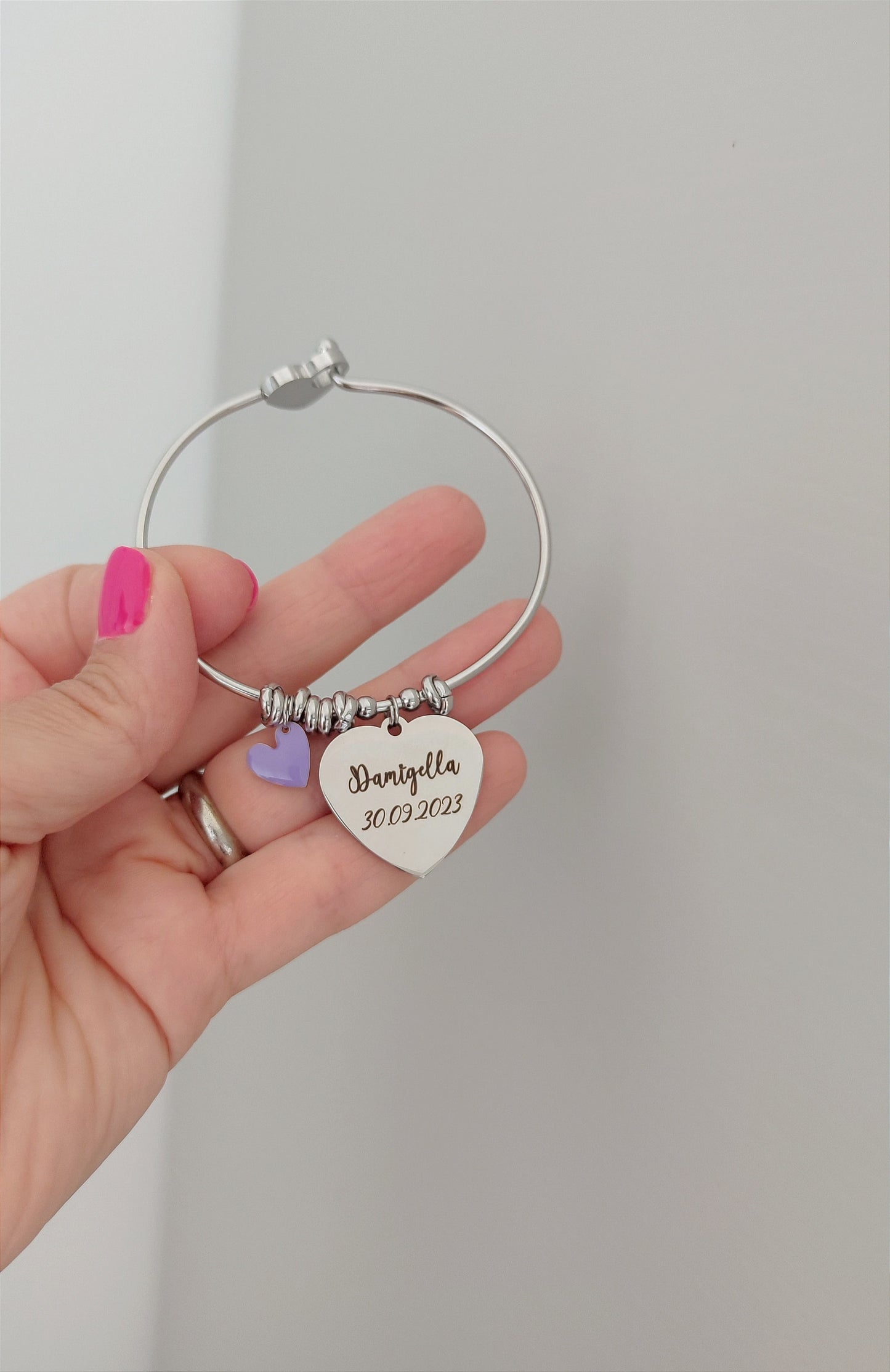 Bracciale cuore charm