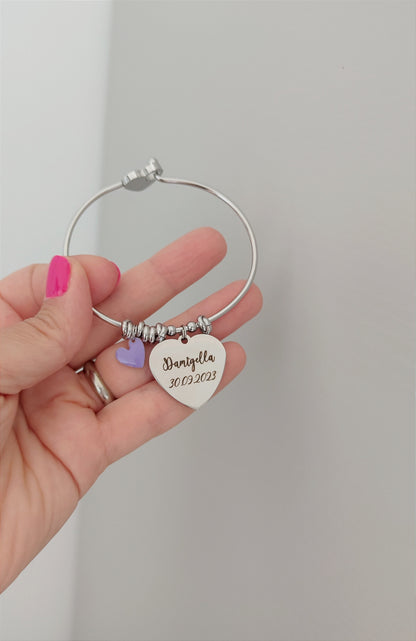 Bracciale cuore charm