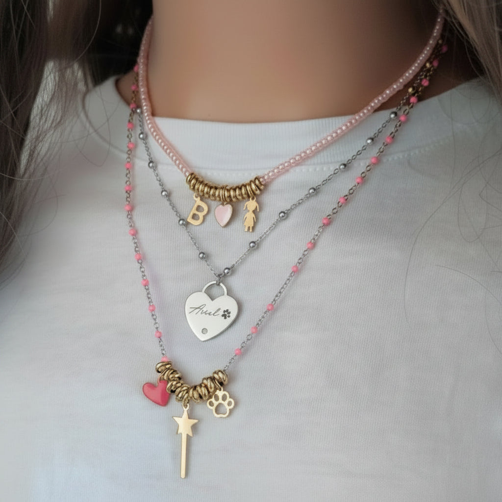 Collana Heart diamond silver PERSONALIZZABILE
