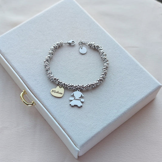 Bracciale nodini bebè silver