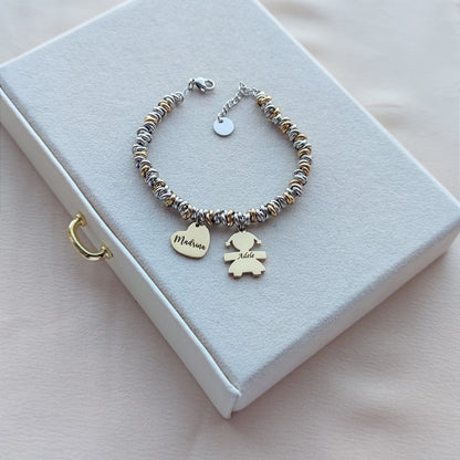 Bracciale nodini bebè bicolor