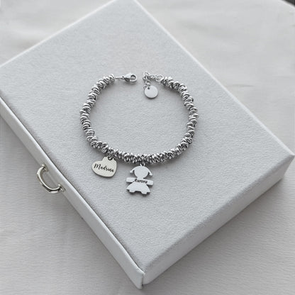 Bracciale nodini bebè total silver