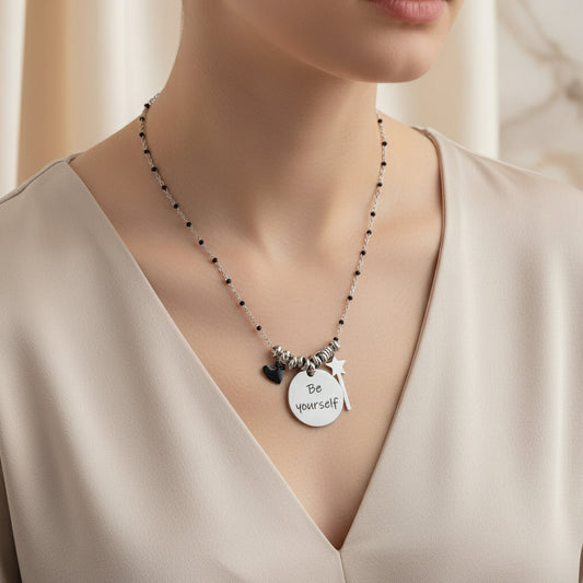 Collana smaltina silver PERSONALIZZABILE