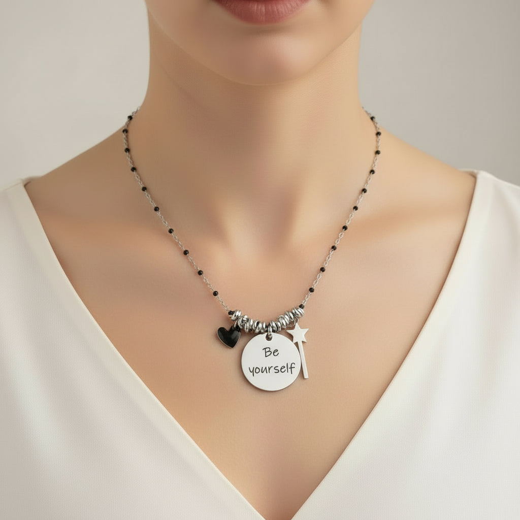 Collana smaltina silver PERSONALIZZABILE