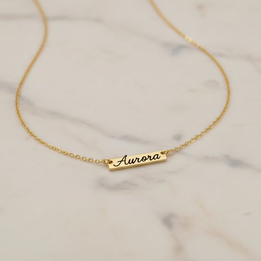 Collana targhetta mini gold