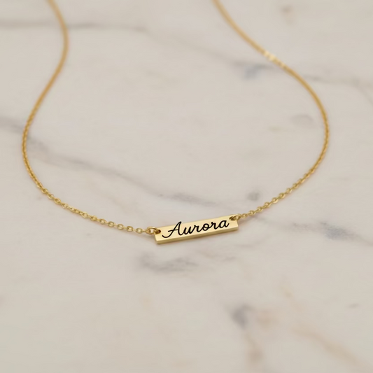 Collana targhetta mini gold