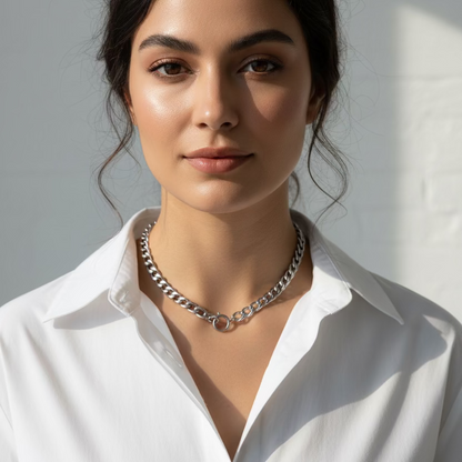 Collana grumetta  bold silver