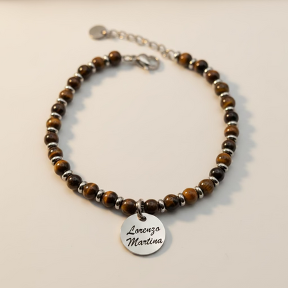 Bracciale pietre marroni PERSONALIZZABILE