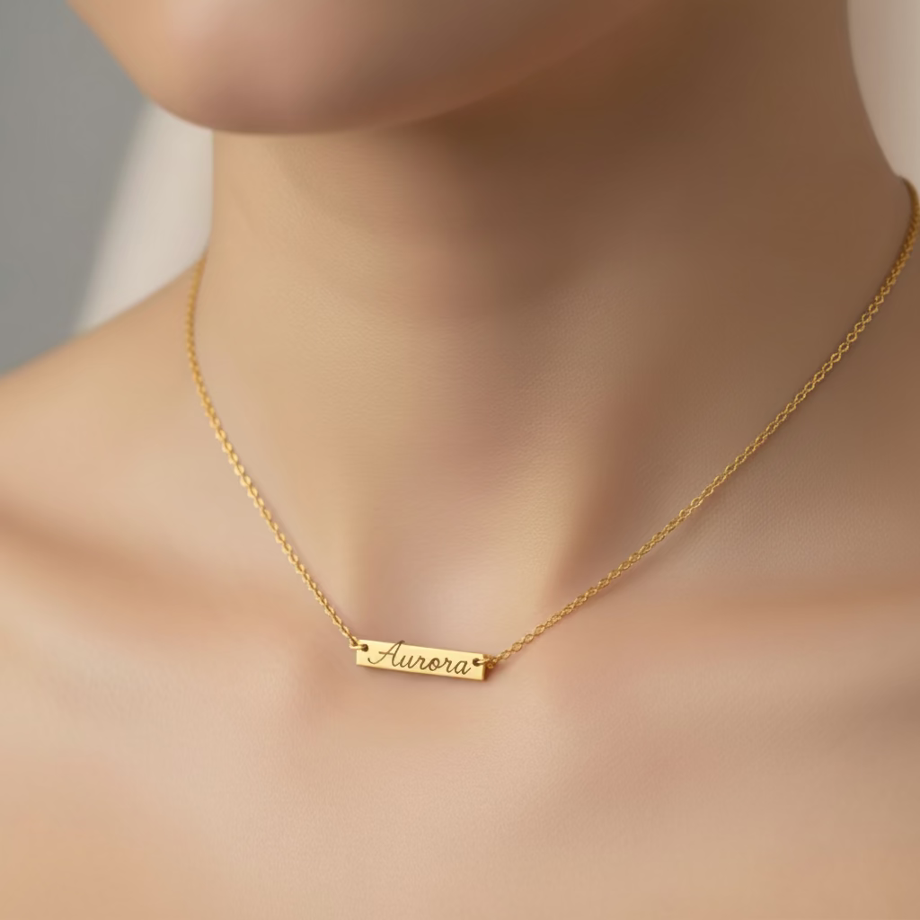 Collana targhetta mini gold