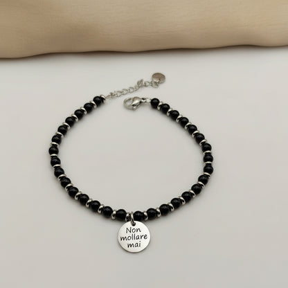 Bracciale pietre nere PERSONALIZZABILE