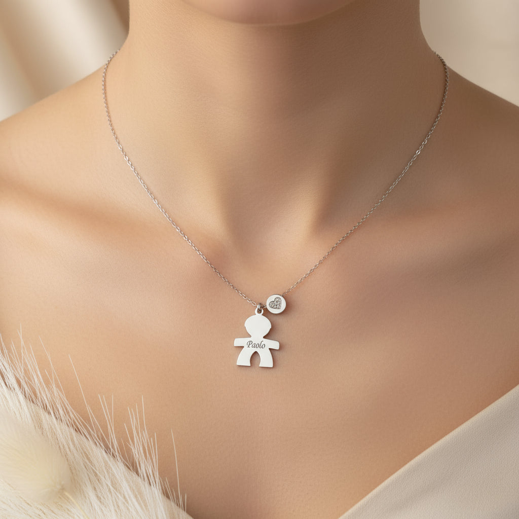 Collana bebè zirconia silver