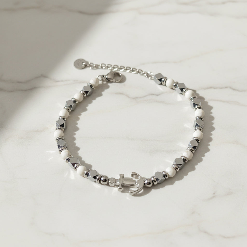 Bracciale ancora grigio chiaro