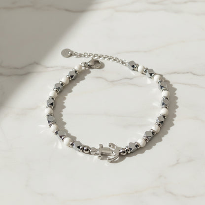 Bracciale ancora grigio chiaro