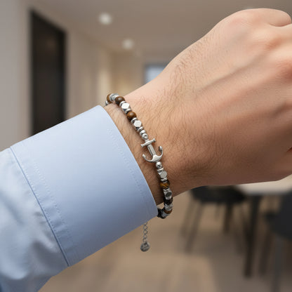 Bracciale ancora marrone