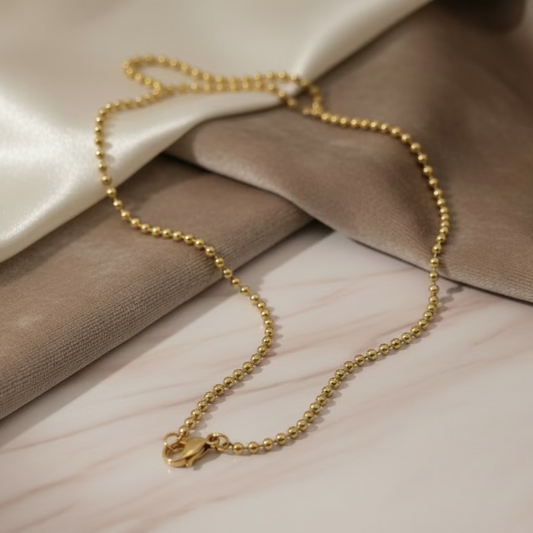 Collana microsfere gold 60 cm