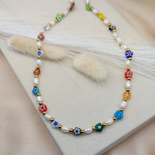 Collana margherita multicolor