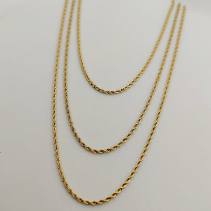 Collana tre fili torcion oro