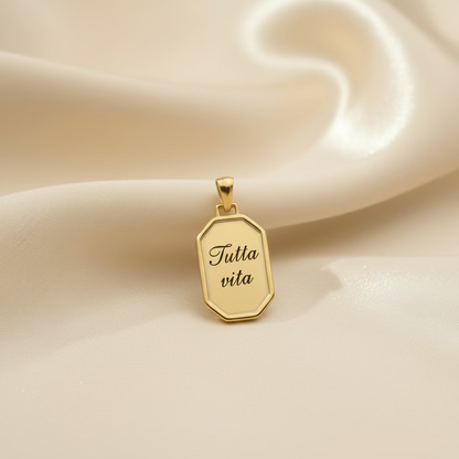 Ciondolo cornice enea gold PERSONALIZZABILE
