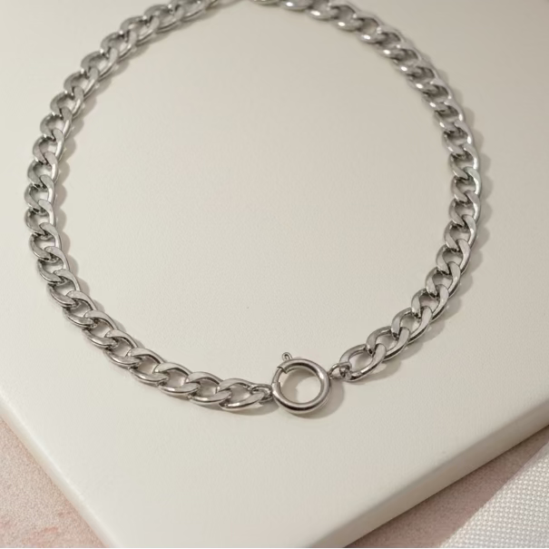 Collana grumetta  bold silver