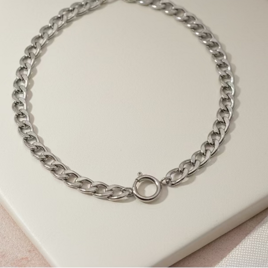 Collana grumetta  bold silver