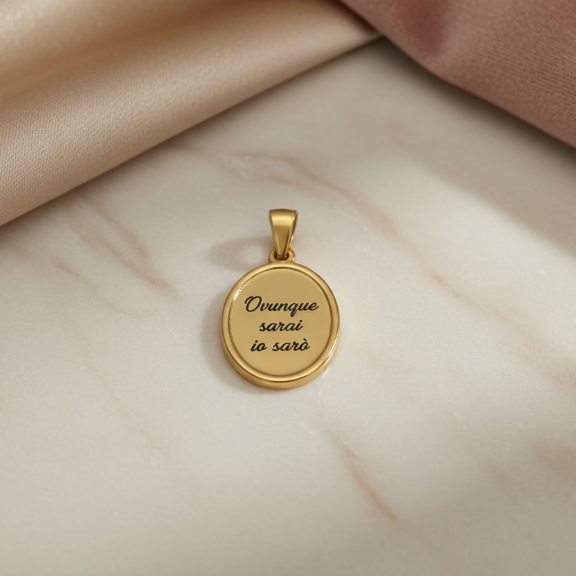 Ciondolo cornice ovale gold PERSONALIZZABILE