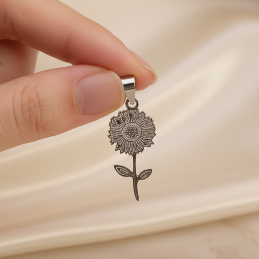 Ciondolo girasole silver