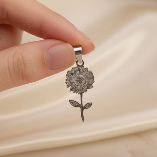 Ciondolo girasole silver