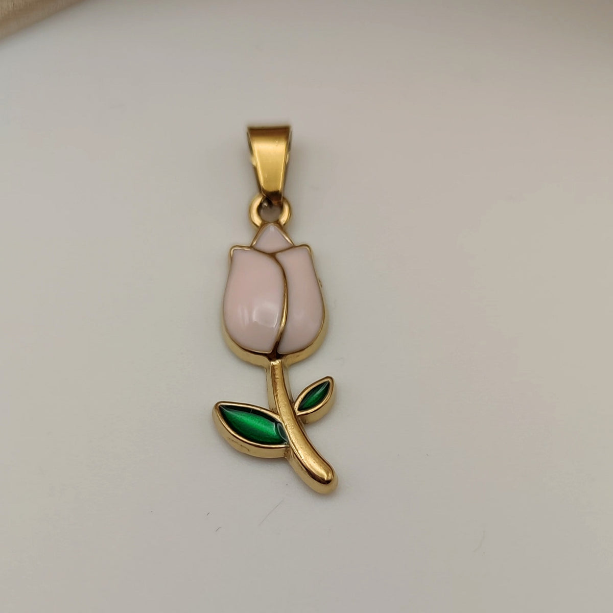 Ciondolo tulipano rosa cipria