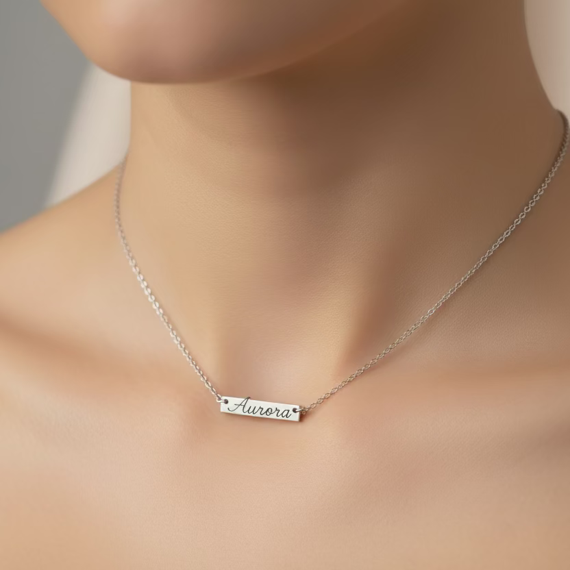 Collana targhetta mini silver