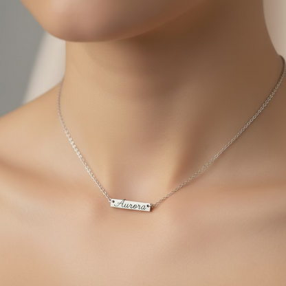 Collana targhetta mini silver