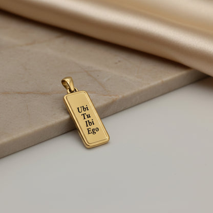 Ciondolo cornice rettangolare gold PERSONALIZZABILE