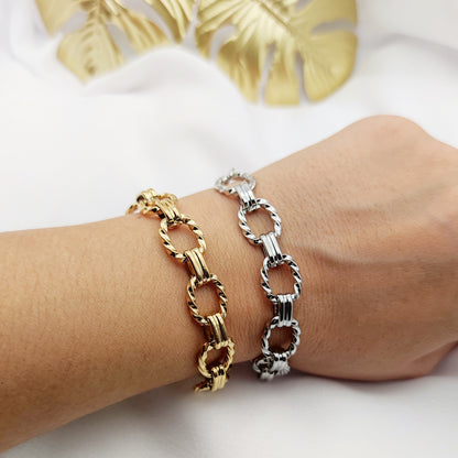 Bracciale intreccio ovale argento