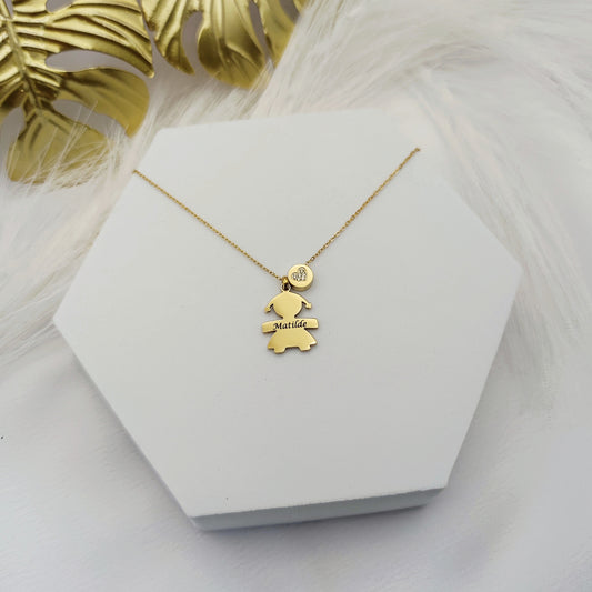 Collana bebè zirconia gold