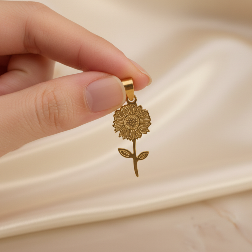 Ciondolo girasole gold