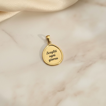 Ciondolo cornice goccia gold PERSONALIZZABILE