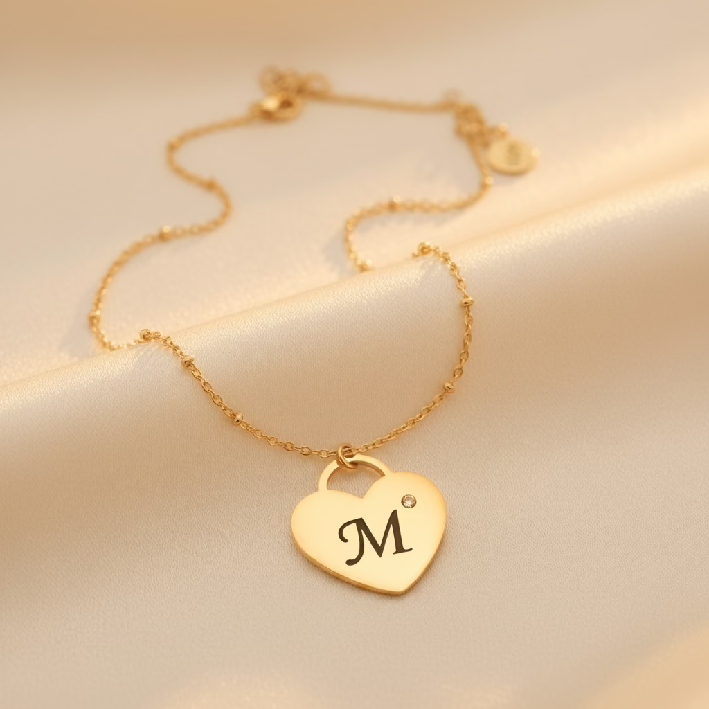 Collana cuore punto luce gold PERSONALIZZABILe