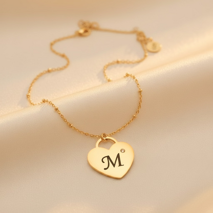 Collana cuore punto luce gold PERSONALIZZABILe