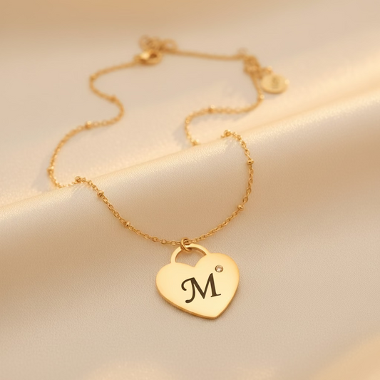 Collana cuore punto luce gold PERSONALIZZABILe