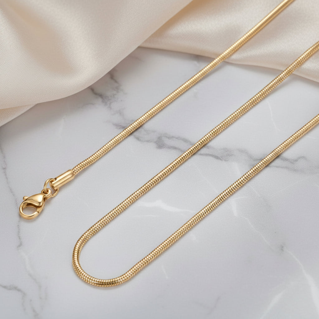 Collana serpentina lunghezza 80 cm gold