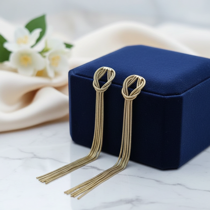 Orecchini nodo cascata gold