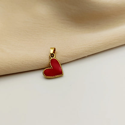 Cuore smaltato rosso